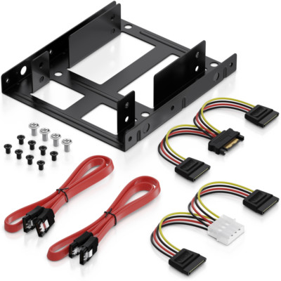 SSD Einbaurahmen 2x 2,5'' Festplatte SSD auf 3,5'' - 2 x SSD HDD Rahmen Halterung