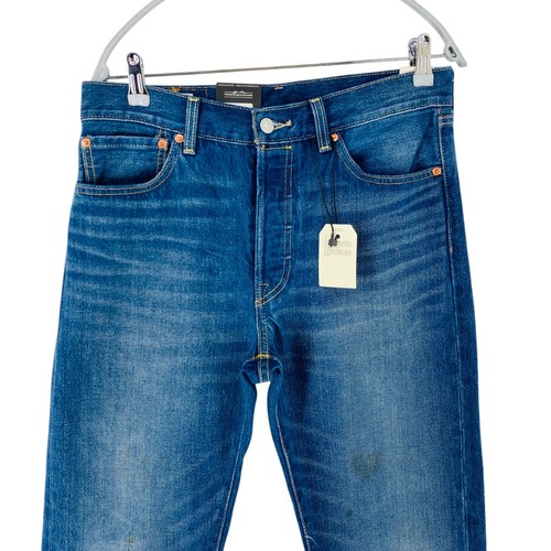 Jeans Levi's Premium 501 '54 uomo blu regular taglio dritto macchiato W32 L32 - Foto 3 di 17