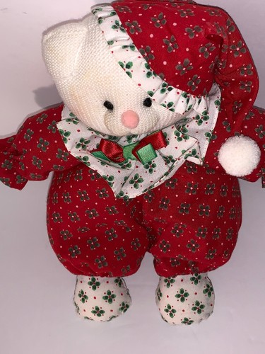 The Summit Collection 1988 Exclusive Design Christmas Pajama Cloth Plush Bear 9" - Picture 7 of 12