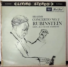 RCA LIVING STEREO SL16262 BRAHMS, RUBINSTEIN KRIPS PIANO CONCERTO 2 PROMO AUS LP