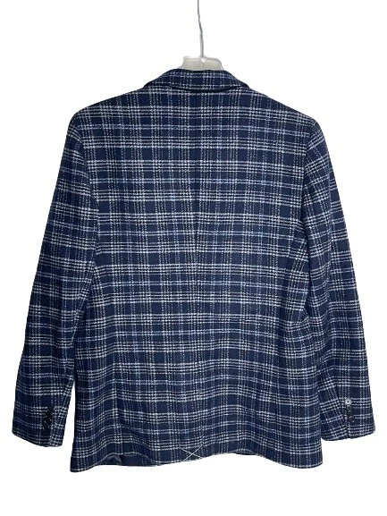 Chaqueta Blazer Club Monaco Para Hombre A Cuadros Azul Marino Venta al por menor $475 Foto 3 de 4