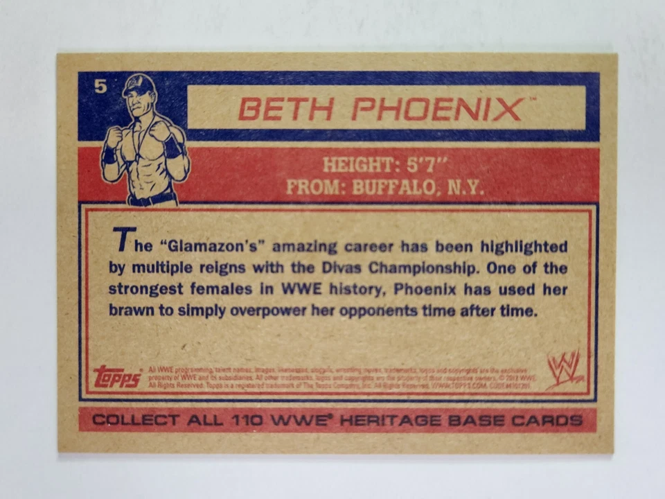 2012 Topps WWE Heritage #5 BETH PHOENIX - Image 2 of 2