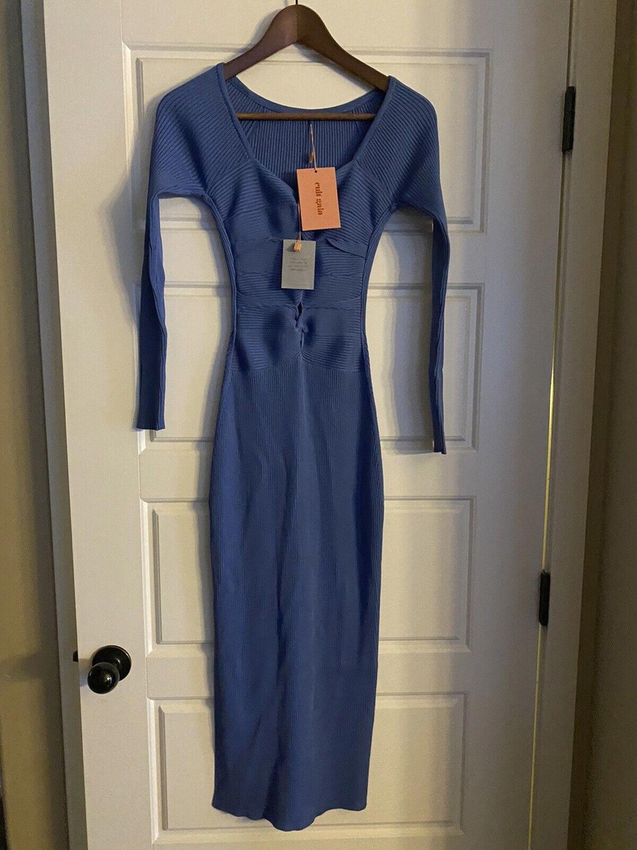 Cult Gaia Womens Melissa Knit Dress Glacier Size XS | eBay