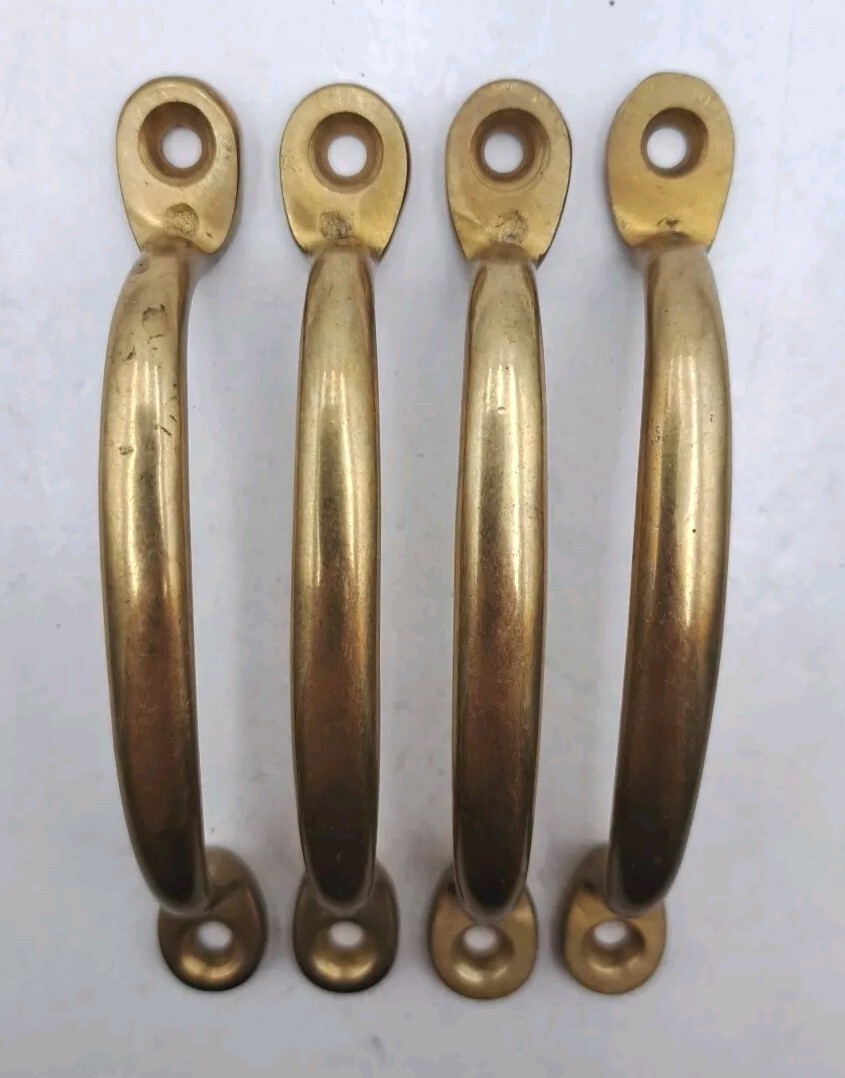 Antique / Vintage Cabinet Door Handles Pulls Brass Old Hardware Lot of 4 | eBay