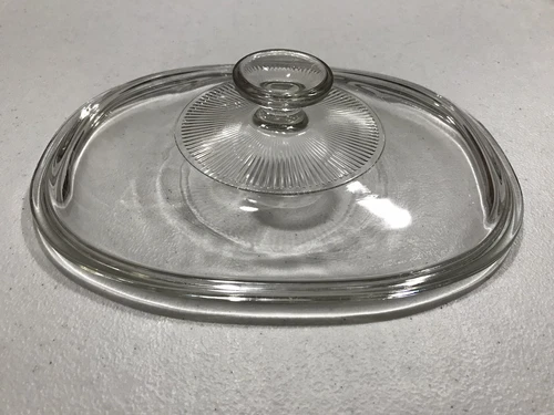 Corning Pyrex Oval Replacement Clear Glass Lid F-12-C  9 1/2 x 7 1/2" OD
