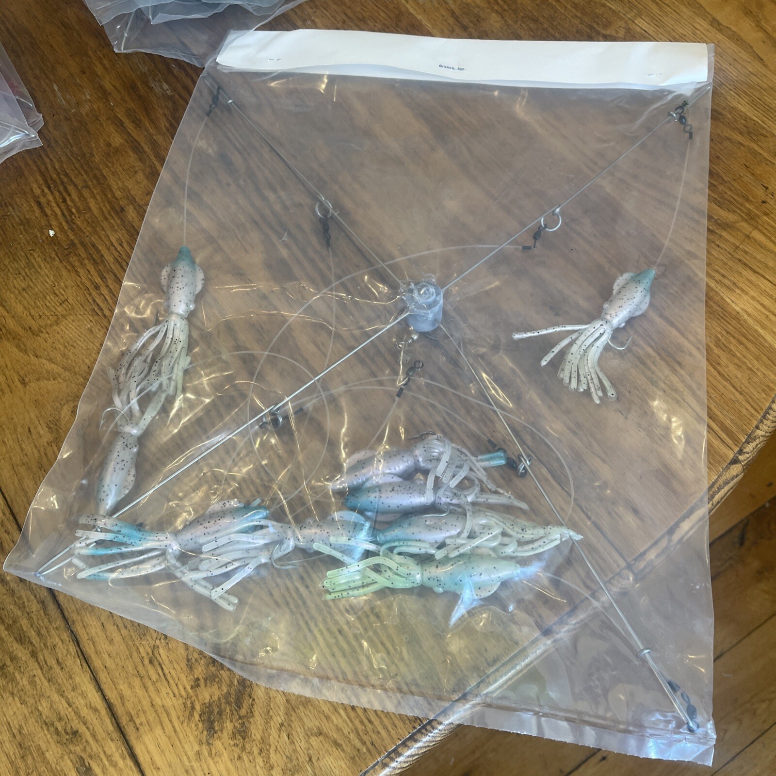 9” Umbrella Rig 4 Arm 11” With 5.5” Squid (9) 8/0 Mustad New Pkg Blue/pink Pep - Image 20