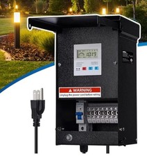 TOPSEENG 200W Low Voltage Landscape Lighting Transformer Timer Photocell UL