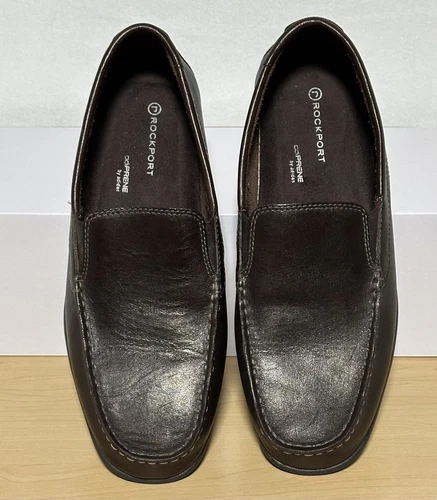 Mocassini Rockport Adiprene By Adidas da uomo 8 5 in pelle marrone scarpe da guida pull on