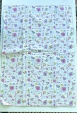 Vintage Flat Fold Cloth Diaper All Over Flower Print 18.5  X 13  