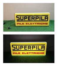 Tabella Insegna Luminosa, Vintage, Pubblicitaria, Superpila Pile Elettriche