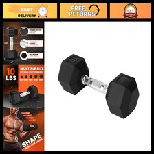 Chrome Grip Hex Dumbbells - Anti-Slip Hand Weights 5-50 LBS for Strength Trainin