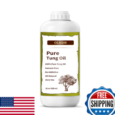OLASIR 16oz 100% Pure Tung Oil Wood Finish Food Grade Safe Waterproof