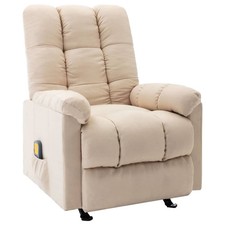 Massage Reclining Chair Cream Polyester, Plywood, Metal Standard