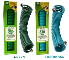 Expert Gardener 25ft Spiral Water Hose For Decks Patios Gardening Boats & RVs