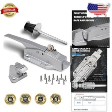 Heavy-Duty Cooler Door Handle Latch Misty White Zinc Stainless Steel Secure