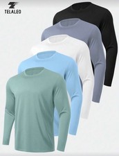 Pack Of 5 Long Sleeve Shirts For Men Moisture Wicking UPF Sun Protective