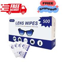 500 Count Lens Cleaning Wipes for Eyeglasses, Pre-Moistened Individually Wrapped
