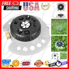 Metal 9-Pattern Turret Lawn Sprinkler, 9 Pattern Garden Sprinkler with Heavy-...