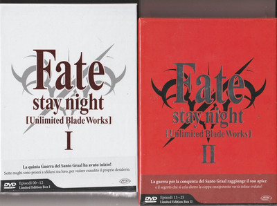 6 DVDs FATE STAY NIGHT UNLIMITED BLADE WORKS Staffel I + II Episoden 00-25 Neu