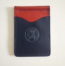 Men's Genuine Leather Luxury Minimalist Card Holder Money Clip Wallet Red Blue 