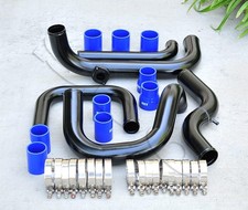 Black Intercooler Piping Srs Bov Flange Blue Coupler Kit For 94-01 Integra