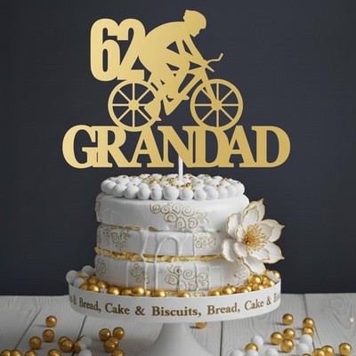 Personalisierter Acryl-Tortenaufleger Radfahrer Geburtstag Fahrrad Triathlon