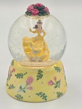 Disney Store Vintage Beauty & The Beast Belle Rose Snow Globe