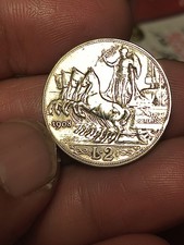 Non Comune REGNO D’ITALIA 2 LIRE 1908 VITTORIO EMANUELE III  QUADRIGA Argento 