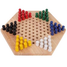 Wooden Educational Board Children Classic Halma Chinese Checkers Set HE