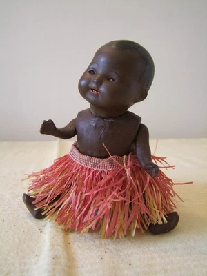 Beau BEBE CARACTERE Ancien 1914/1920 NOIR tête PORCELAINE Signé KESNER 241U5/0 - Photo 1/4