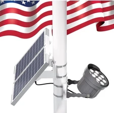 Ofuray High-Output Solar Flag Pole Light w/ Remote & Timers – Panel KIT NEW/OPEN