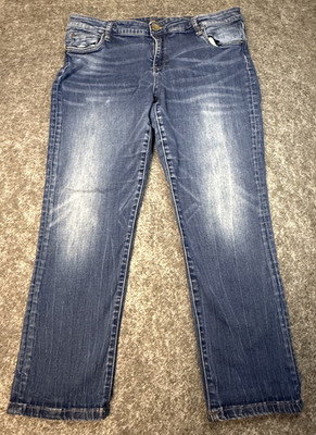 Kut From The Kloth Jeans Womens 14P Blue Tapered Denim Stretch 35x25