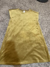 Tea Collection Girls Golden Yellow Velour Dress Size 14 EUC