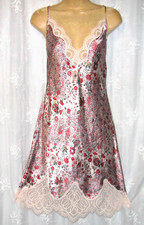 NEW XS VICTORIA'S SECRET SLIPPERY SATIN LACE DETAIL BABYDOLL GOWN NIGHTGOWN 