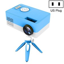 Mini LED Projector J15 1920x1080P HD Tripod American Plug Blue