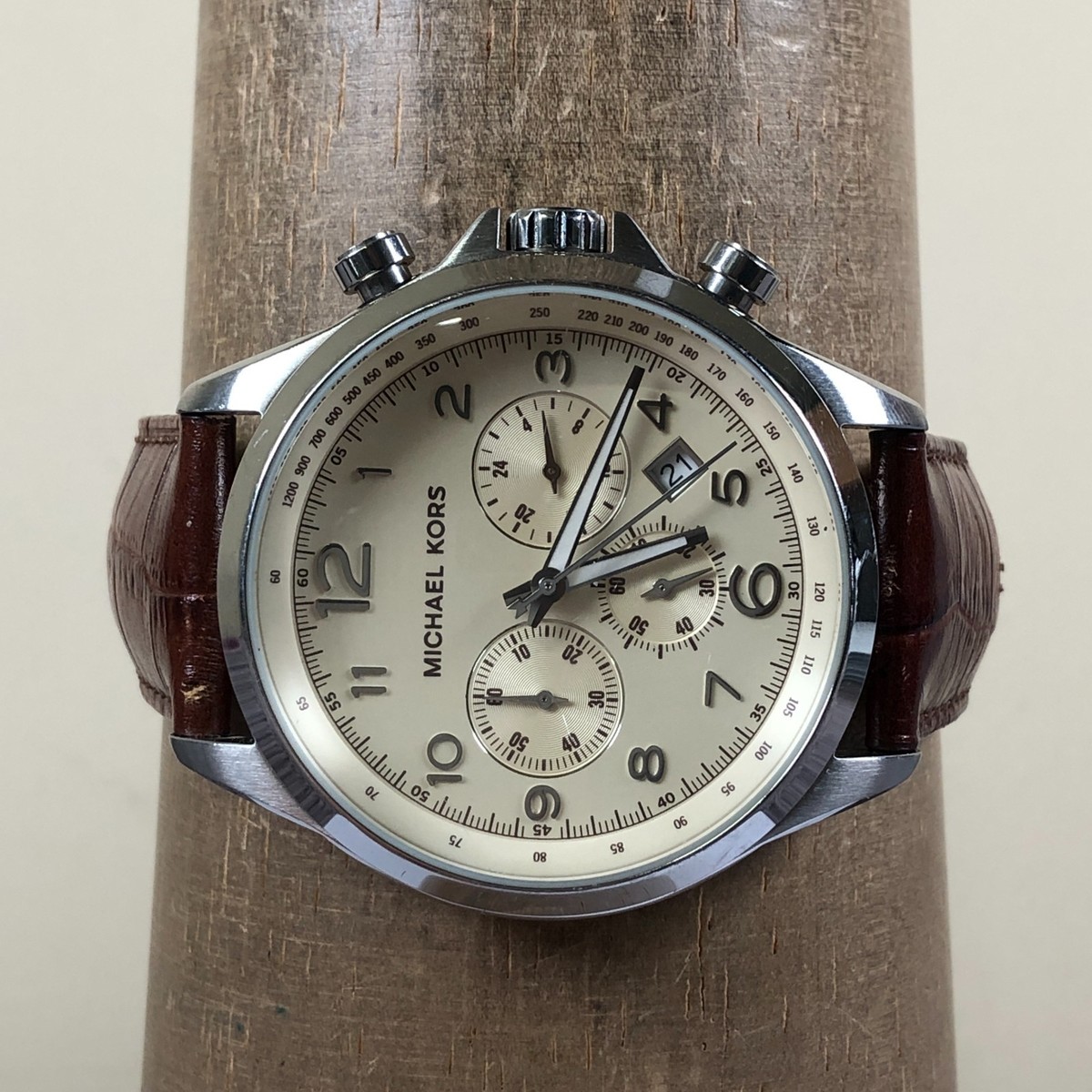 Michael Kors Men MK-8115 Dress Chronograph Leather Quartz Analog