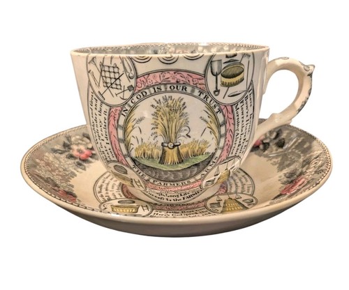 Antique Adams Warranted Staffordshire Transferware Porridge Mug & Bowl Set 1879 - Picture 8 of 21