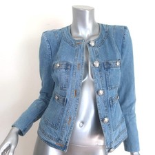 Veronica Beard Ferazia Denim Multi-Pocket Jacket Light Indigo Size 0