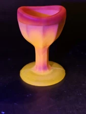 Vintage Yellow and Orange Glass Optical Eye Wash Cup Eye Bath Cup Satin
