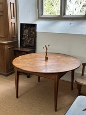 5ft Antique French Fruitwood Round Dining Table Pine Vernacular