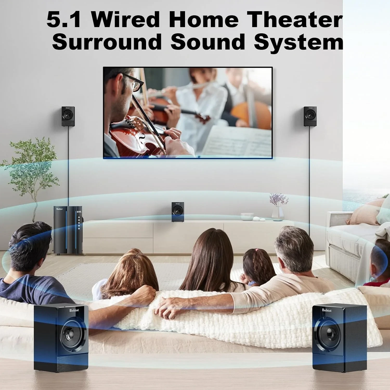 Home Theater System 800 Watt Subwoofer 5.1/2.1 Surround Sound Stereo Speakers TV - Picture 4 of 12
