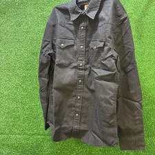 Levis Mens Black Standard Fit Western Button Up Size Medium