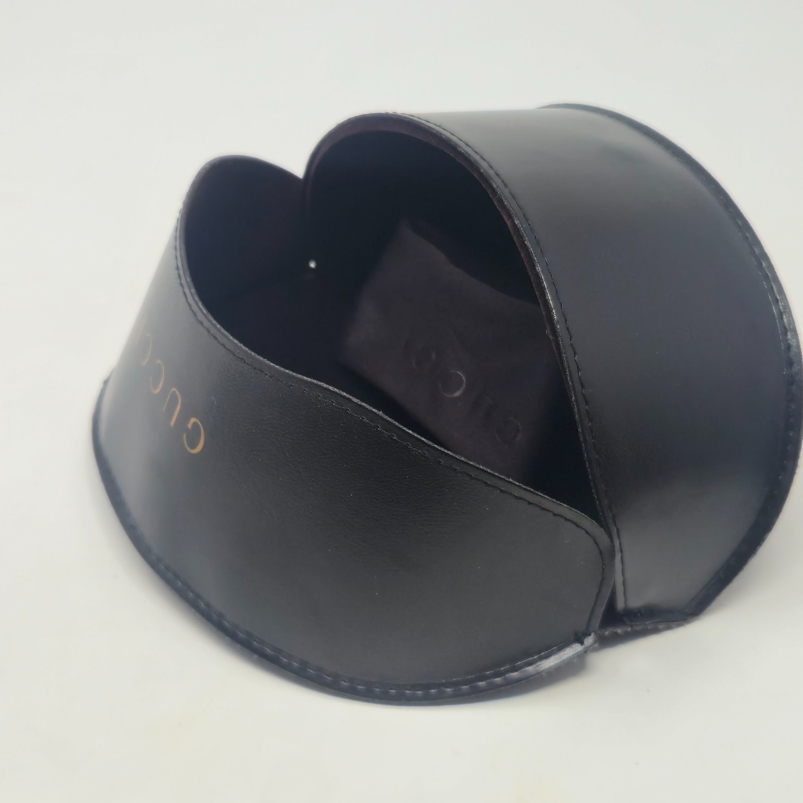 Authentic GUCCI Black Leather Sunglasses Case & Microfiber Cleaning Cloth Set image 9