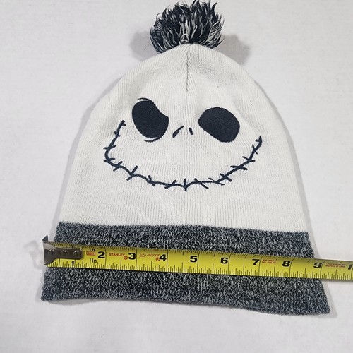 Pesadilla antes de Navidad Jack Skellington adulto talla única gorro sombrero gris blanco - Imagen 8 de 8
