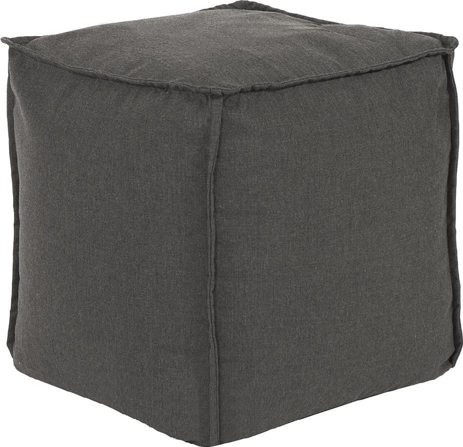 Puf otomano cuadrado carbón en tela sombrilla Foto 2 de 2