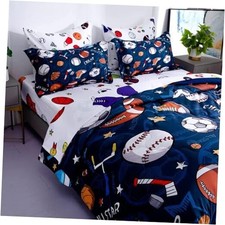 Comforter Set Size Bed in a Bag 3D Soccer Basketball Baseball Full Sports