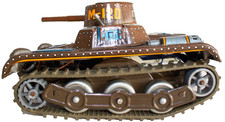 Vintage 1960's Japanese Nomura Tin Lithographed M-120 Battery Operated Tank
