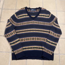 Polo Ralph Lauren Knit Jumper Sweater, Fair Isle wool/cashmere Mens Medium/Large