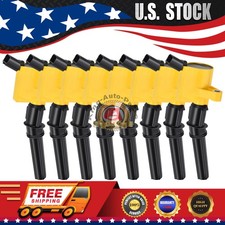 8 Dg508 Yellow Ignition Coil Pack For Ford F150 F250 F53 Expedition 4.6 5.4l V8