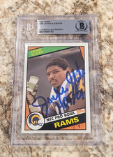 Jackie Slater LA Rams Signed 1984 Topps Rookie Card #286 Auto Beckett BAS